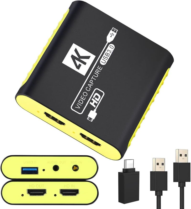 SUDTREEV HDMI Video Capture Card for Nintendo Switch 2, 1080P 60FPS, 4K@30Hz Input and Passthrough, HDMI to USB3.0, Compatible with OBS/PS4/PS5/Mac/Windows - Image 1